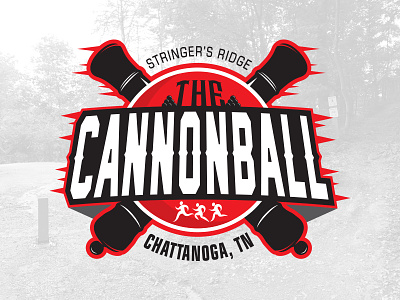The Cannonball, Tenn. badge cannon cannonball circle logo marathon medal run runner tennessee