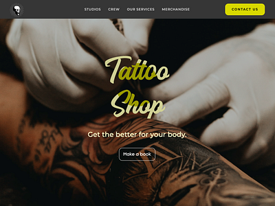 Tattoo Shop branding landing page lifestyle tattoo tattoo shop ui