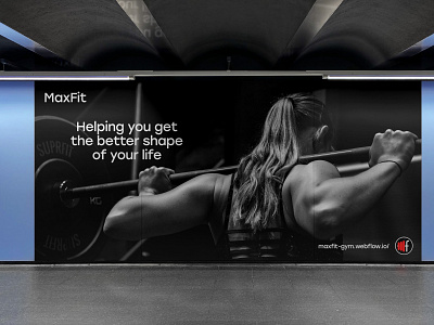 MaxFit Gym on Subway Billboard academia branding design fitness gym healthcare logo ui