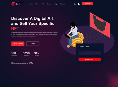 NFT UI Design animation app design graphic design illustration landingpage nft ui ux