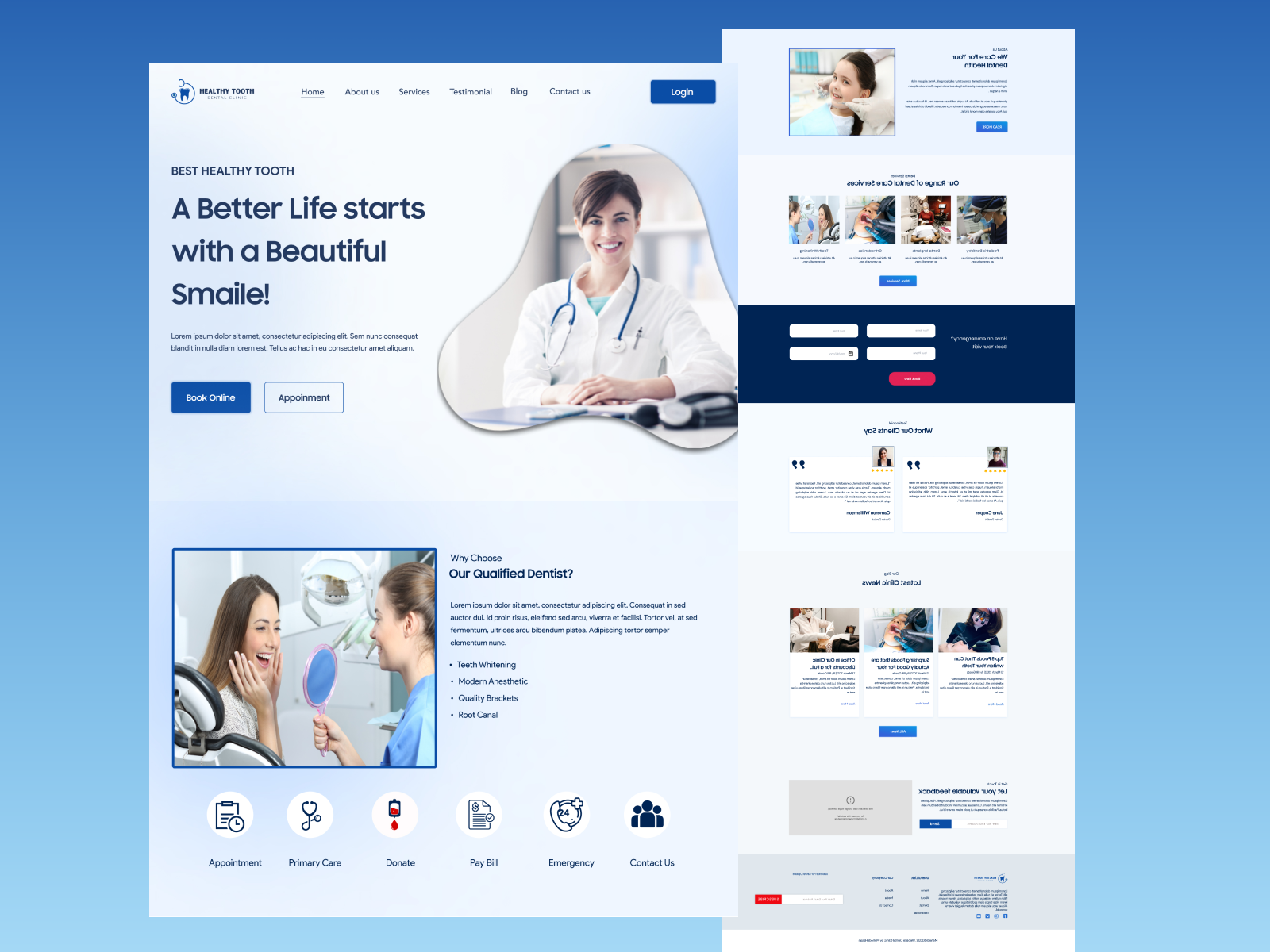 Dentel Web Page Landing Page____UI/UX Design by Md Mehedi Hasan on Dribbble