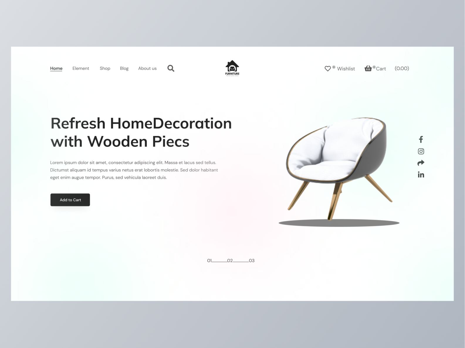 Furniture site UI Header Design Figma by Md Mehedi Hasan on Dribbble