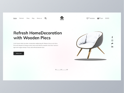 Furniture Website UI Header Design Figma animation branding design furniture furniture landing page graphic design illustration landingpage logo ui uiux ux vector web