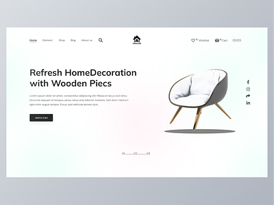 Furniture Website UI Header Design Figma