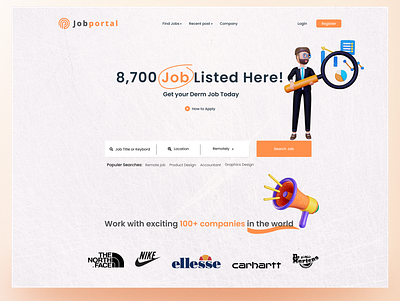 Job Search Website Design In Figma branding design figma graphic design illustration job lan landingpage logo ui ux web web design webpage design