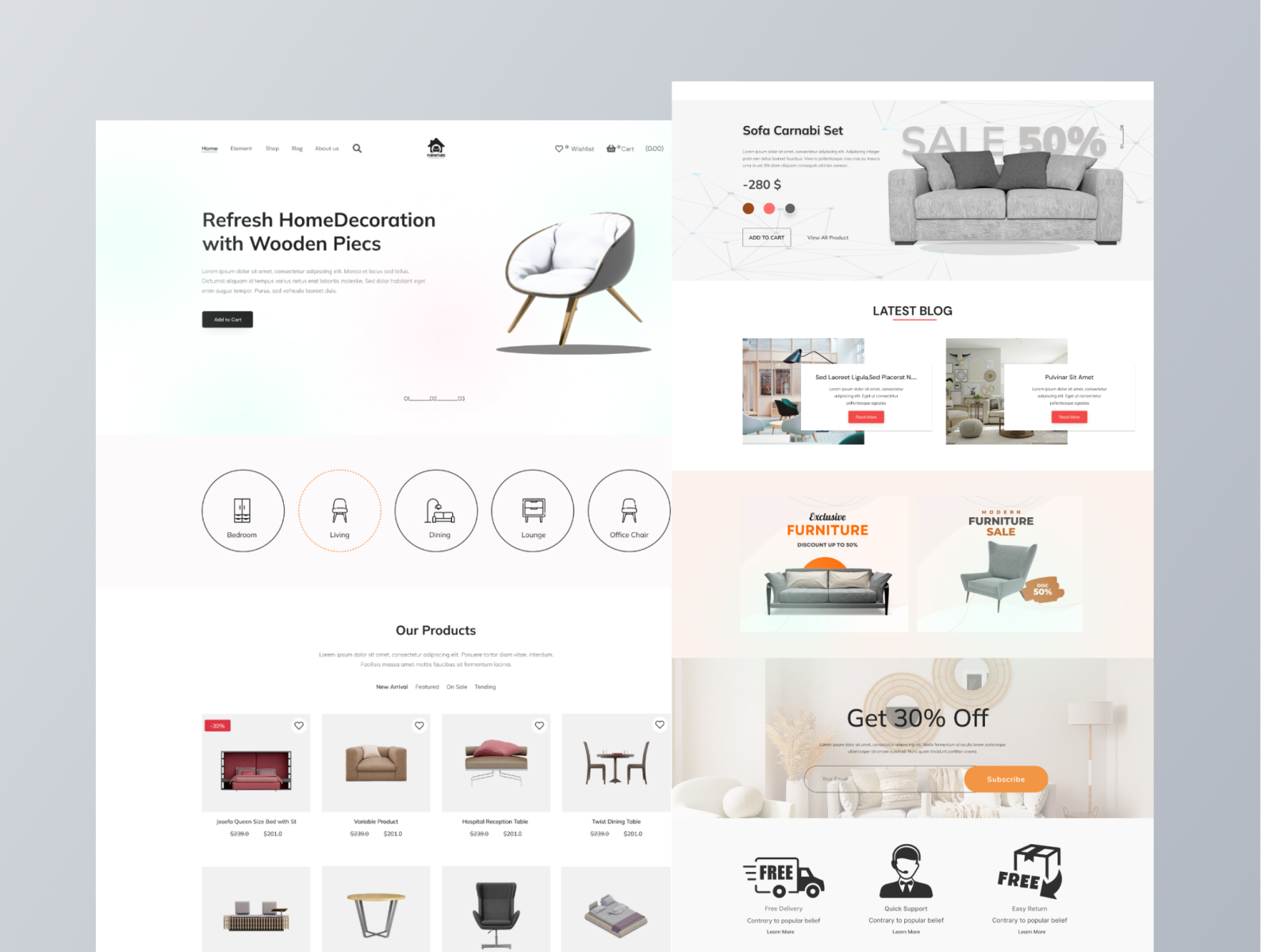 Furniture Website Landing page Design Figma by Md Mehedi Hasan on Dribbble