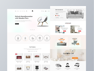 Furniture Website Landing page Design Figma animation branding design furniture graphic design illustration landingpage logo motion graphics ui uiux ux vector