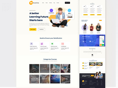 Online Education Landing Page animation branding design educational web graphic design illustration landing page landingpage logo online educational template online educational ui ui ux vector