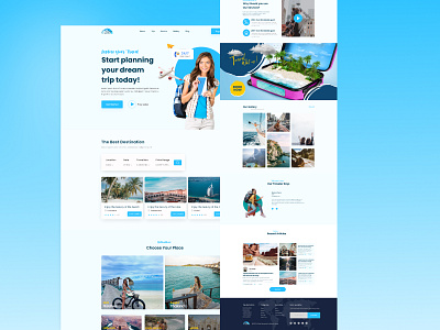 Travel Landing Page UI/UX Design animation branding design graphic design illustration landingpage logo travel travel landingpage travel ui travelagency ui ux vector webdesign