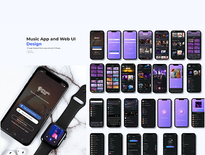 Music Player App Design animation apps design branding design graphic design illustration landingpage logo music music app music ui ui uiux ux vector