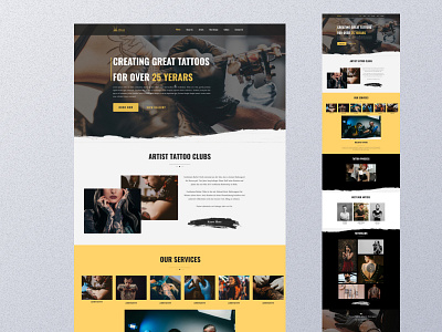 Tattoo Landing Page Design