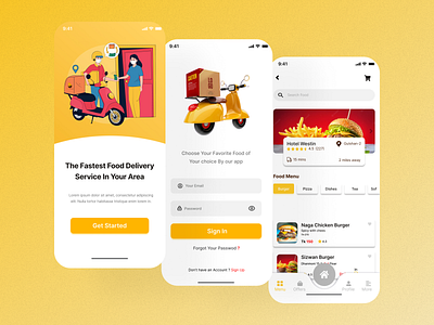 Food Delivery Apps Design 3d animation branding food app food delivery apps design graphic design logo mobile apps motion graphics ui