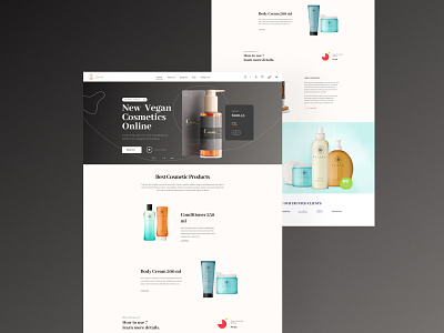 Cosmetics Product Landing Page beauty salon website beauty salon website templates cosmetic landing page cosmetic ui design figma illustration landing page ux landingpage salon landing page ui uiux design website design