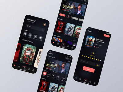 Movie Streaming Mobile Apps UI/UX Design animation apps design branding design graphic design illustration landingpage logo mobile apps movie apps movie apps ui movie mobile apps movie ux apps design ui uiux design ux ux design vector