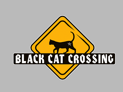 Black Cat Crossing illustrator logo