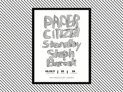 Paper Citizen Show Poster bw hand lettering poster show poster typography