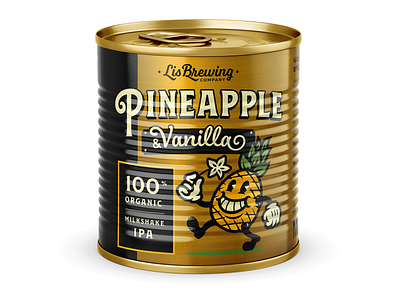 Milkshake Ipa "Pineapple & Vanilla" by LisBrewing Company art beer beer branding beer can beer label can cover illustration logo