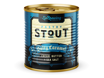 Pastry Stout "Salty Caramel" by LisBrewing Company beer beer branding beer can beer label branding can cover illustration typography vector