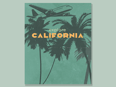 Retro California poster design graphic design illustration typography