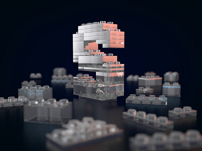 Glass Lego 3d arnold bricks cgi lego render