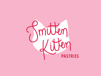 Smitten Kitten // Logo Concept cat logo logo concept pastries pink