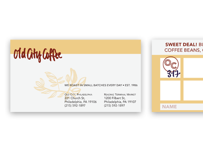 OCC // Business Card branding business card coffee collateral concept