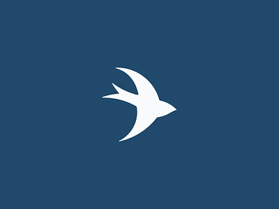 Swallow in progress bird flight icon logo mark swallow wip