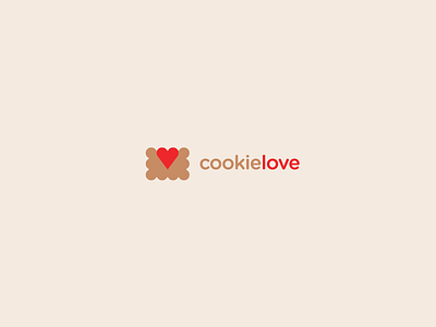 Cookielove cookie heart icon logo love mark rounds