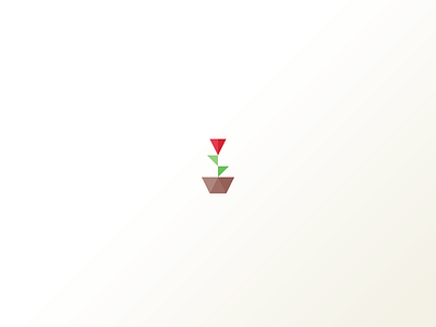 Rose abstract flower icon mark minimal pot rose simple triangles