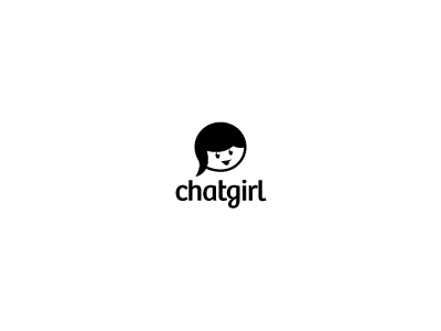 Chatgirl logo bubble chat chatgirl girl logo mark speech bubble talk