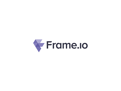 Frame.io logo 3d branding frame identity isometric logo purple screens triangles