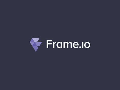 Frame.io logo 3d branding frame identity isometric logo purple screens triangles