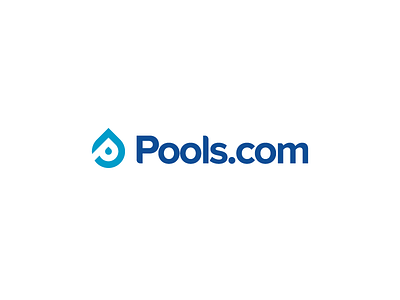 Pools.com custom drop droplet icon logo mark pools pools.com water