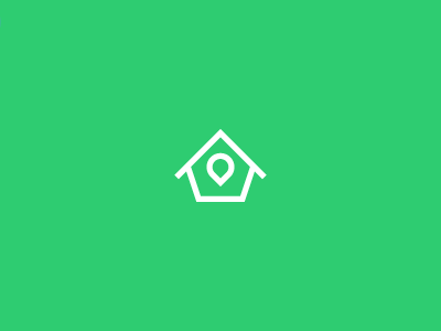 No place like home birdhouse home house location logo mark pin spot