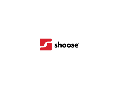Shoose footwear icon logo negative space shoe shoes