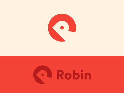 R / Robin logo bird design icon letter logo negative space r robin round simplicity
