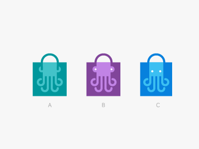 Octopus / Shopping bag bag icon logo octopus shop shopping bag