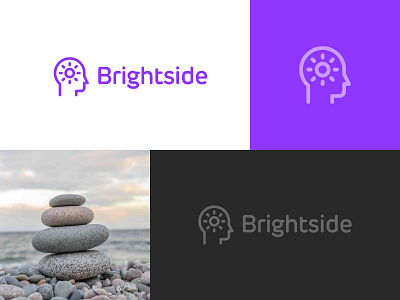 Brightside Logo bright brightness head logo mark minimal positive profile sun therapy