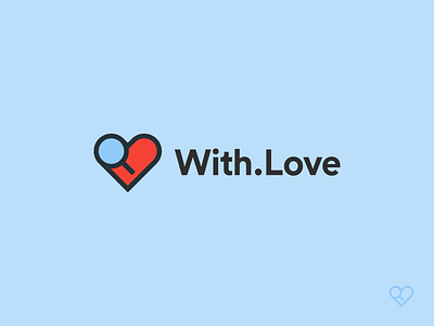 With.Love logo heart logo love magnifying glass mark minimal search