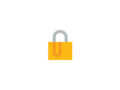 Paperclip / Lock clip documents lock logo mark minimal paperclip security