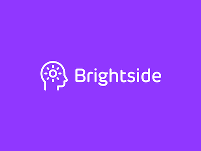Brightside logo brain free logo mark mind positive psychology rays sun therapy