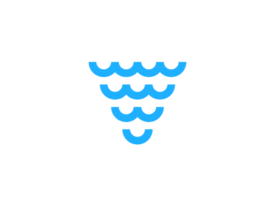 V / Water logo blue flow logo mark triangle water waves