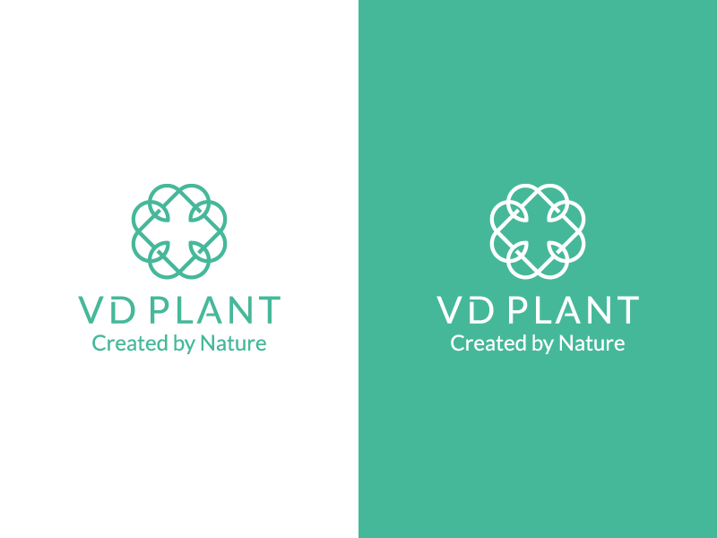 VD Plant elegant flower infinity knot leafs line logo plant