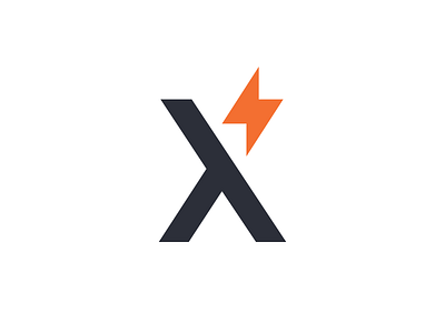X / Bolt bolt electric logo mark minimal power x