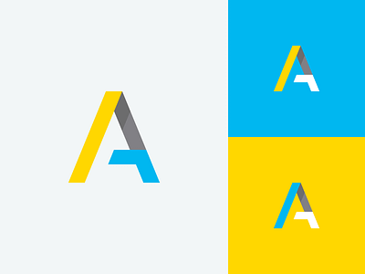 A /^ bright capital letter a logo minimal shadow