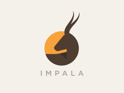 Impala africa antelope deer impala logo roundimals sun