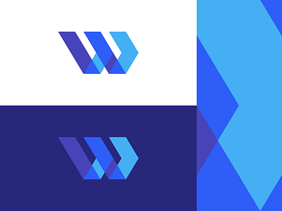 W / Movement forward icon letter logo mark monogram movement overlap overlay w
