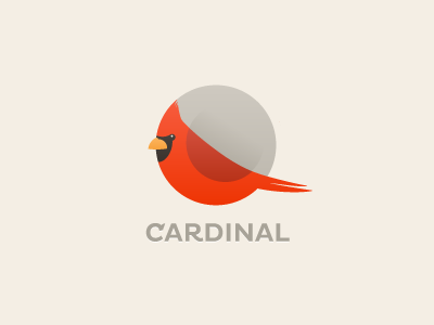 Cardinal logo bird cardinal round circle roundimals mark