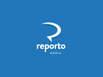 Reporto communication for sale logo mark media reporto sale speech bubble