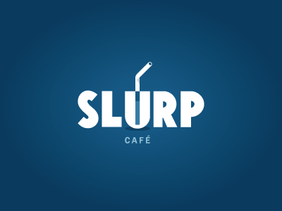 Slurp Café cafe glass logo mark negative space slurp straw